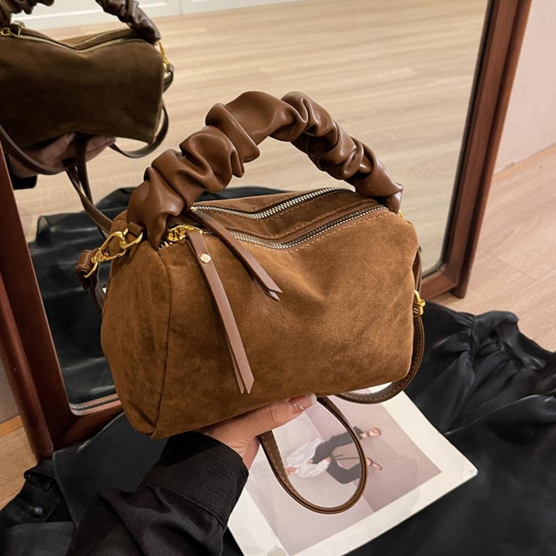 Женская замшевая сумка через плечо сумка через плечо с регулируемым ремнем сумка-хобо клатч кошелек на молнии маленькая сумочка