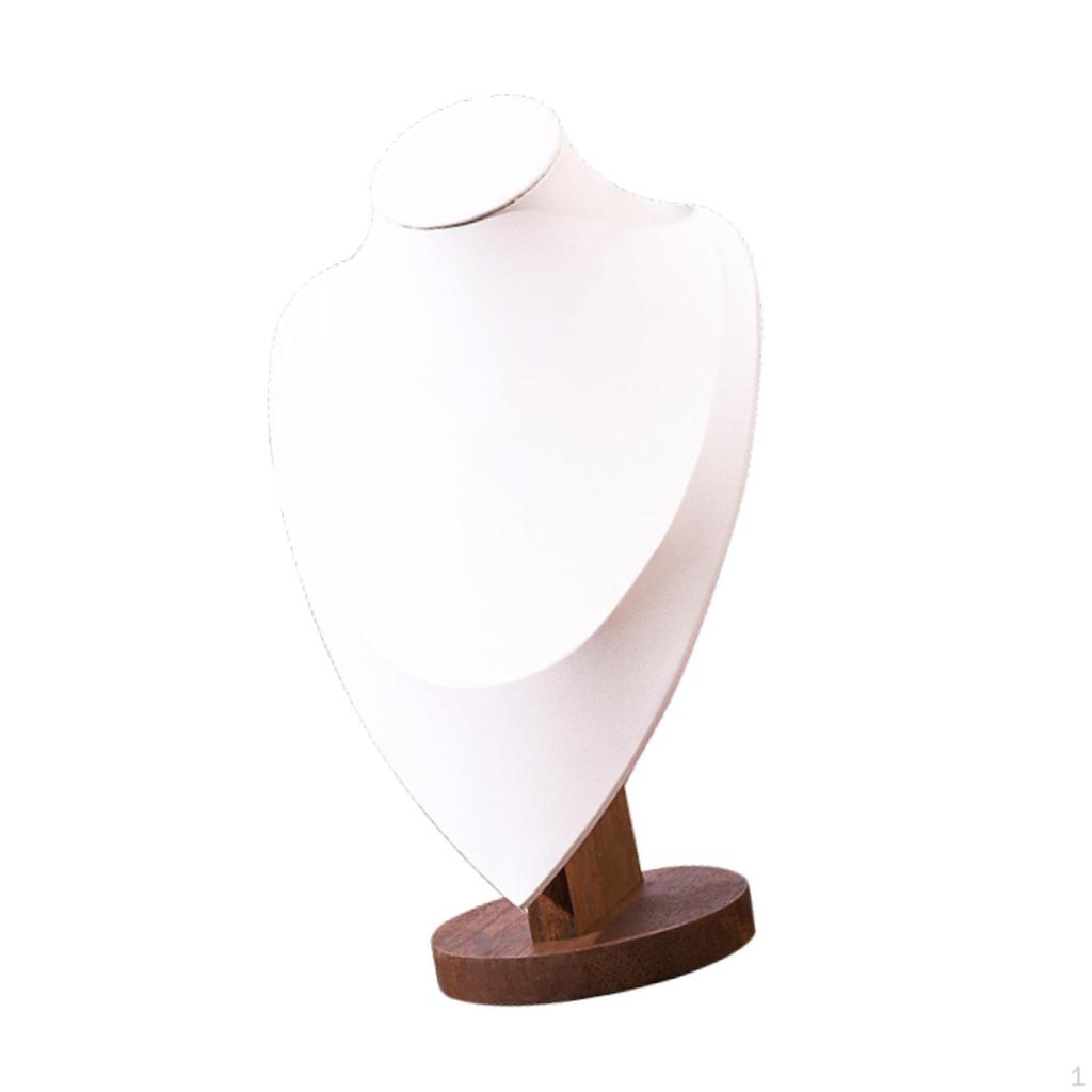 Necklace Display Bust Jewelry Holder Home Decor Wooden Base Elegant for Women Pendant Chain Stand