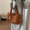 Women's Fashion Shoulder Bag Class Large Capacity Student Tote Bag Corduroy Commuter Handbag Carrying Bags Cabas Eco Bag
