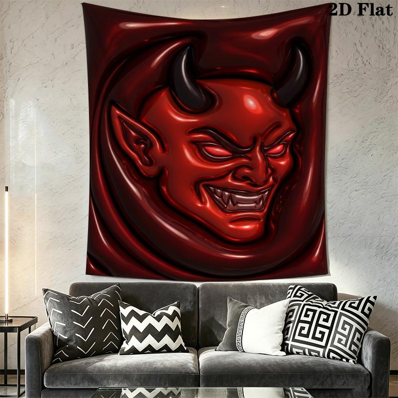 Demon Wall Tapestry Aesthetic Wall Hanging Printed Fabric Blanket Decorative Tapestries for Bedroom Living Room Home Decor