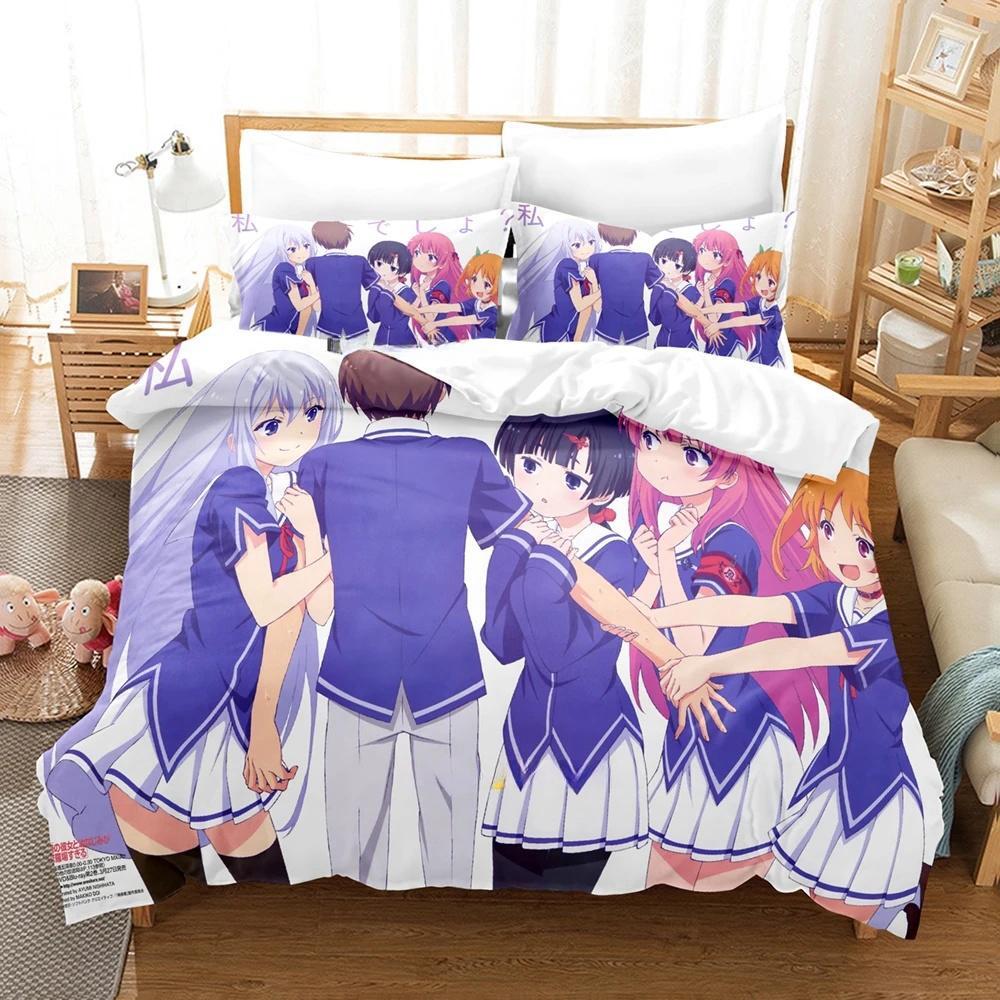 Модный 3D-принт Кавайные Девочки OreShura Комплект постельного белья Мультяшный Аниме трехсекционный Комплект Взрослый Ребенок Спальня Пододеяльник Комплекты Домашний текстиль