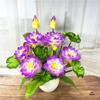 Искусственный цветок лотоса для подношения Будде и украшения алтаря - Шелковый пластиковый орнамент