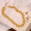 E.B.belle18K Gold Plated Fashion Shell Pearl Jewelry Sets For Women Girls Stainless Steel Hypoallergenic Necklace Earring