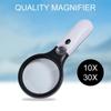 Mini LED Light Handheld Magnifier Loupe Illuminated Magnifying Glass 30X Lens Reading