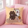 BBrown Bear and Cony Cushion Cover Linen Pillowcase Cover Soft Decor for Sofa Home Room