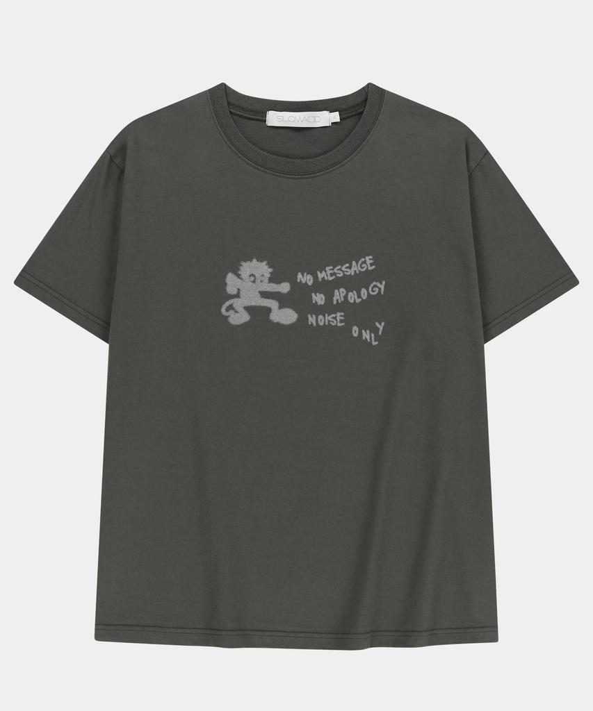 Washed Roi Футболка с коротким рукавом SLOWACID [Угольный]
