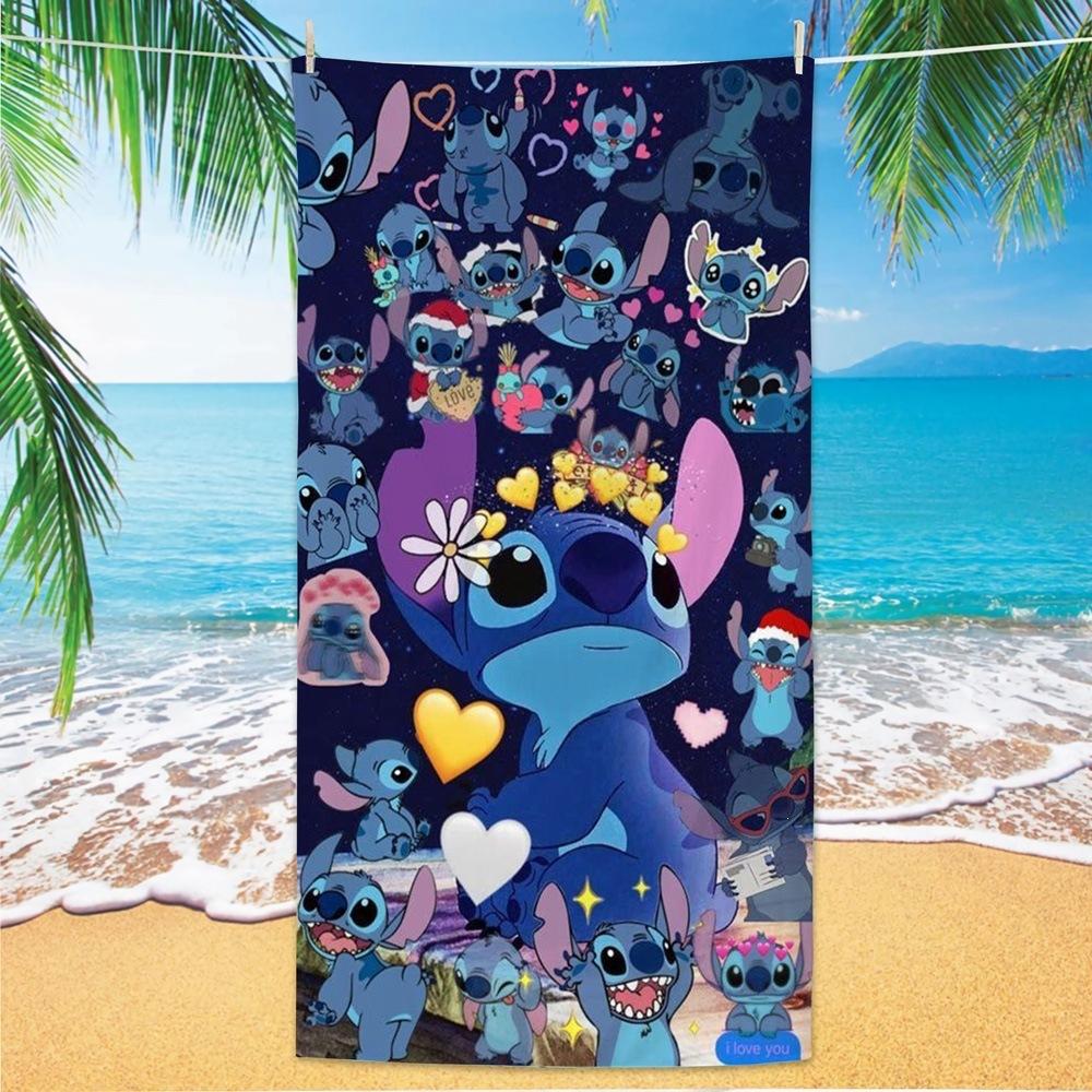 Western Anime Pattern Soft Thick Microfiber Large Towel For Children Beach Swimming