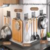 Punch-Free Multipurpose Kitchen Rack: Cutting Board Organizer, Pot Holder & Storage Hooks
