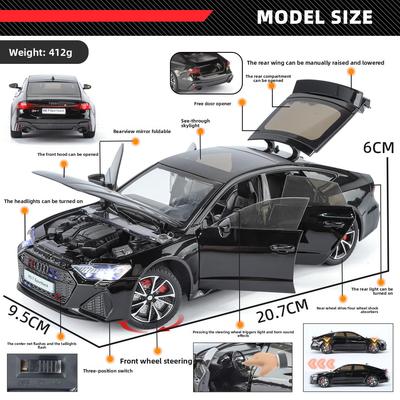 1:24 RS7 Sportback Спортивный автомобиль Литой под давлением сплав Модель-симуляция Игрушки-машинки со звуком и светом Игрушки с инерционным механизмом для детей Подарок