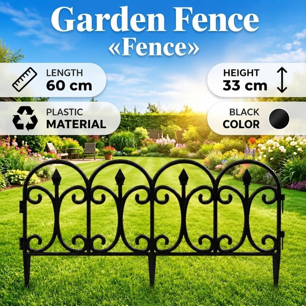 5pcs 23in ×13in Decorative Garden Fence Waterproof Plastic Landscape Barrier Flower Bed