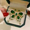 Elegant Emerald Crystal Butterfly Brooches For Women Girls Badges Classic Lady Dress Suit High-End Pins Fashion Jewelry Gifts