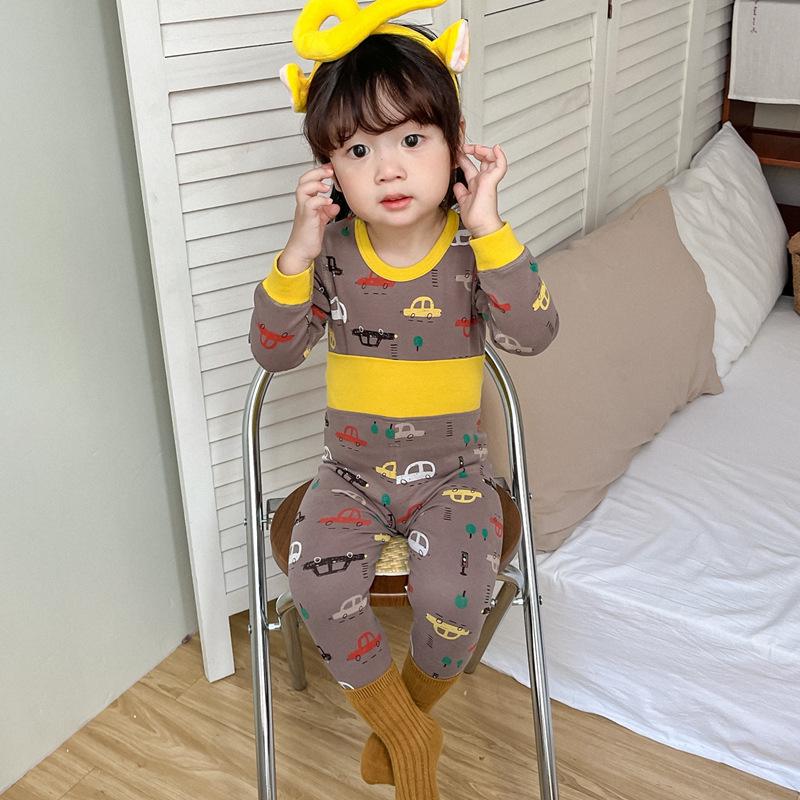 25 Стилей Детский Хлопковый Комплект Нижнего Белья с Завышенной Талией для Мальчиков и Девочек - Защита Животика, Бесшовный, Теплая Осенне-Зимняя Домашняя Одежда