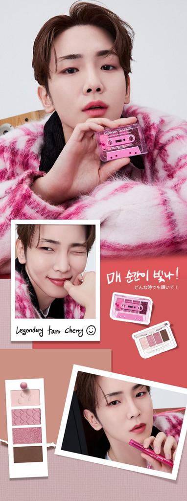 ETUDE Палетка теней для век Play Color Eyes Mini Legendary Cherry глиттер шиммер матовый [Etude Official] / 4 цвета