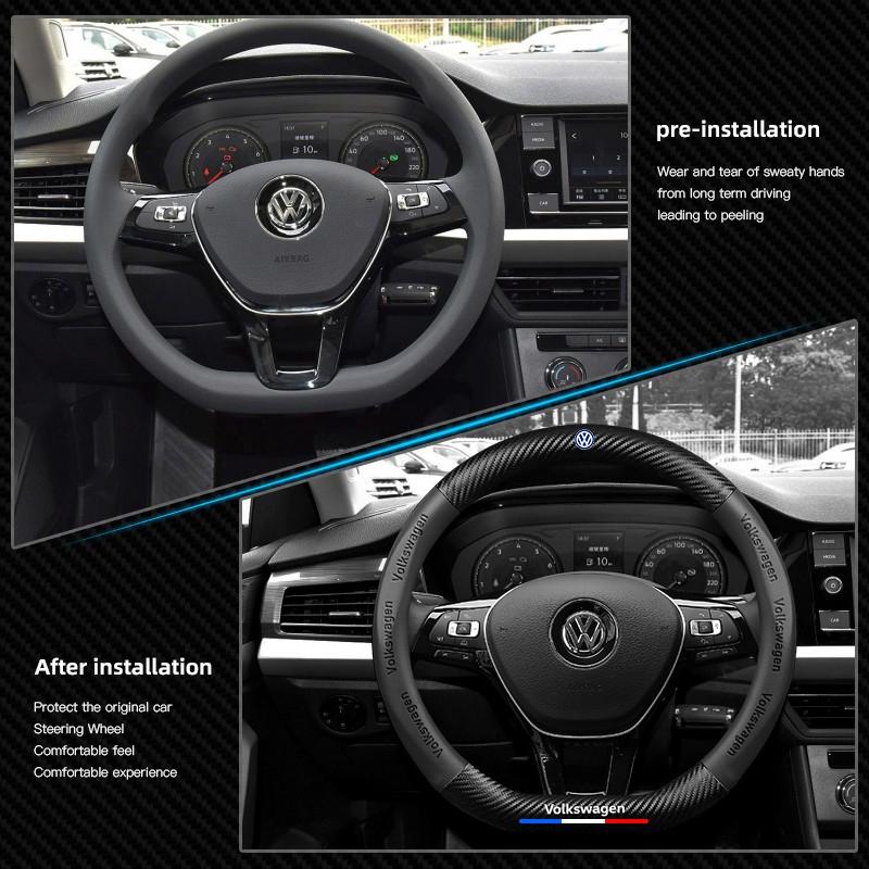 O1Для VOLKSWAGEN VW Автомобиля Углепластиковая Накладка на Руль Противоскользящие Колпачки на Рулевую Ручку Для VW GTI Scirocco Polo Passat Golf Tiguan