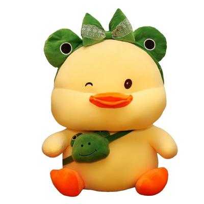 Haesol Wink Duck Character Большая подушка для тела Mochi Sleeping Attachment Doll, Желтая лягушка, Корейские детские товары