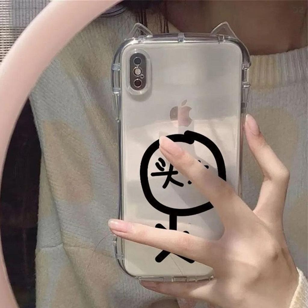 Для iPhone для Apple 15promax Кошачьи ушки Шнурок Лето для Чехол для телефона Apple Дизайн Нишевый и Простой