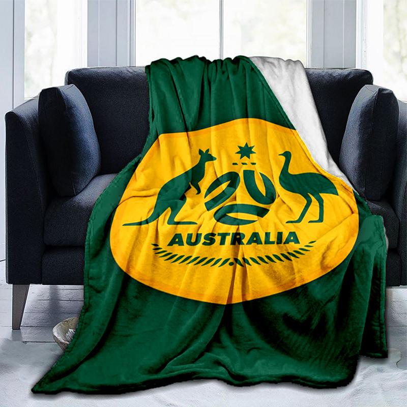 Australia Coat Of Arms Emblem Blanket Suitable for Sofas, Beds, Offices, And Camping - Perfect Gift for Halloween Christmas
