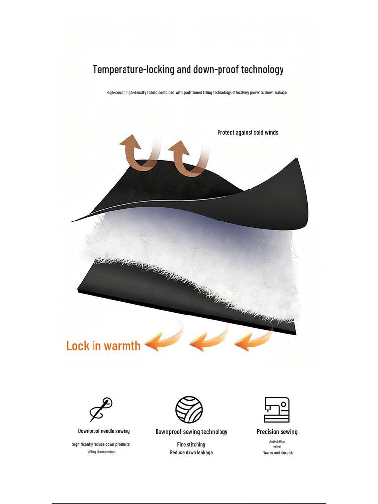 Мужская легкая черная пуховая куртка на зиму 2025 года - Национальный стандарт 90, Защита от холода, Верхняя одежда для пар.