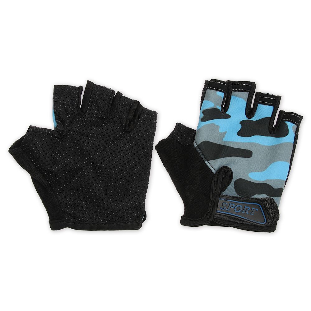 Equipment High Elastic Half Finger Mittens Child Bicycle Gloves Camouflage Children's Bike Gloves