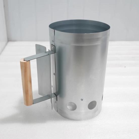 Стартер для розжига угля Сверхбольшая вместимость Маленькие стартеры с деревянной ручкой для угольного гриля и барбекю