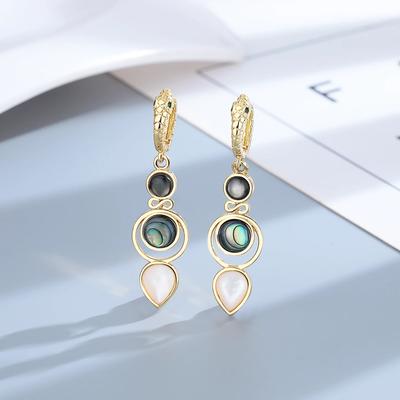 Серьги-капли серебряного цвета для женщин, серьги-кольца в форме морского ушка, винтажные ювелирные изделия, серьги-кольца на свадьбу и помолвку, подарки