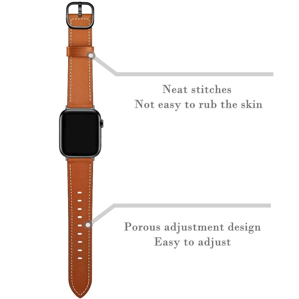 Совместимость с ремешком для Apple Watch 40 мм, 41 мм, 44 мм, 45 мм, 49 мм, сменный кожаный ремешок для iWatch Series 8, 7, 6, 5, 4 Ultra SE