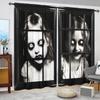 2 шт. Ужасающая девушка у окна с принтом занавесок для домашнего декора - Карманный кармашек для оконной отделки спальни, офиса, кухни
