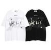 Streetwear Танцующие Тени Графическая Футболка Хлопковая Футболка Унисекс Топы Футболки Летняя Футболка с Коротким Рукавом