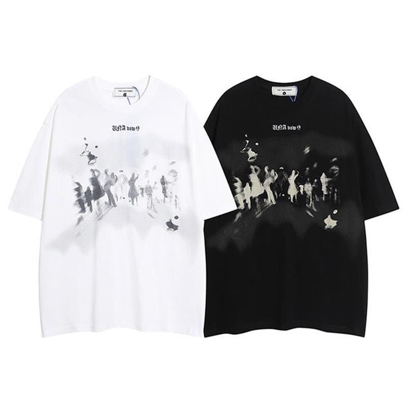 Streetwear Танцующие Тени Графическая Футболка Хлопковая Футболка Унисекс Топы Футболки Летняя Футболка с Коротким Рукавом