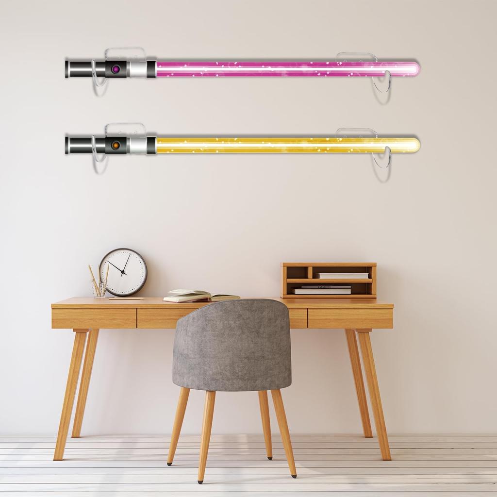 PATIKIL Подставка для светового меча, настенное крепление, 6 пар, акриловый держатель для светового меча, настенный кронштейн, стойка для бейсбольной биты, домашний световой меч, прозрачный