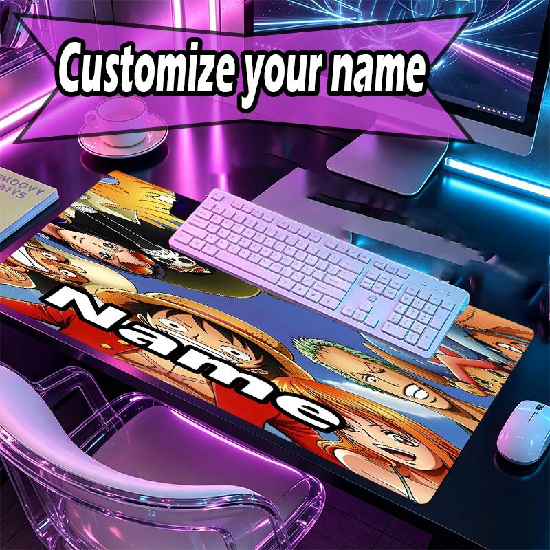 Custom Name Personalized One Piece Pattern Mousepad, Laptop PC Desk Mat, Decorative Desk Mat for Home Keyboard Pad Gift