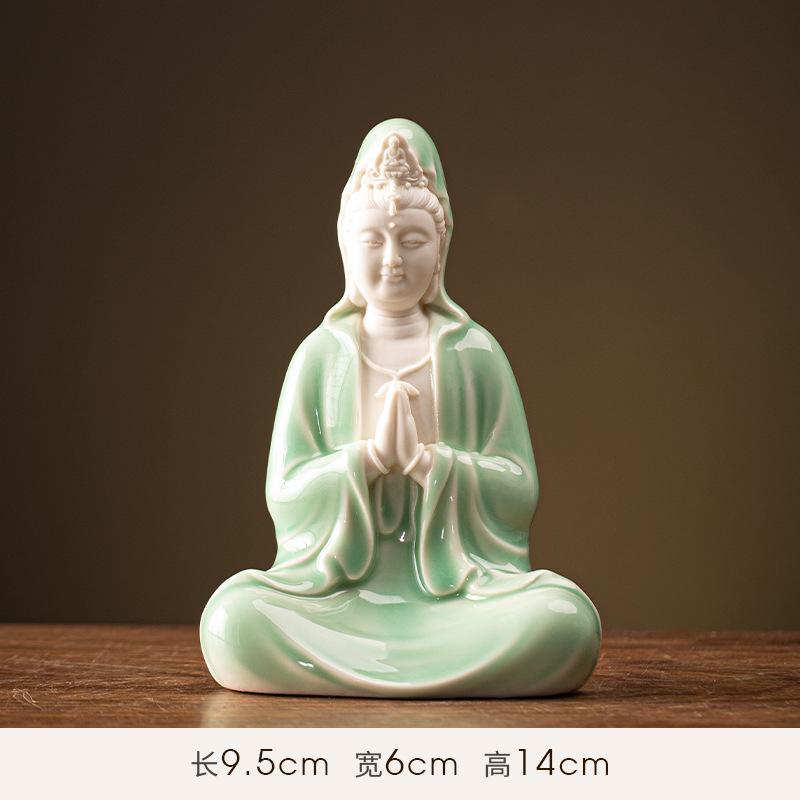 Китайская Гуаньинь Бодхисаттва для гостиной, статуя Будды, поклонение фоновому свету, украшение в стиле дзен