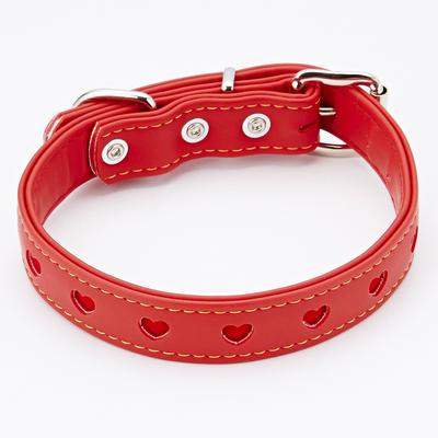 Petio Hearty Flat Collar Red 24mm для собак с короткой шерстью среднего размера