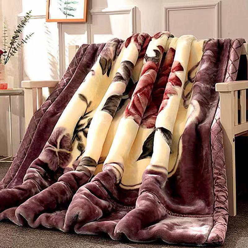 Winter Raschel Mink Blankets For Beds Double Layers Soft Warm Fluffy Thick Faux Fur Bedding Blankets 2-6Kg