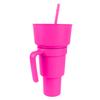 2 In 1 Snack Drink Cup with Straw Large Opening Plastic Beverage Cup Top Snack Bowl for Movie