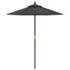 Anthracite Sun Umbrella with Wooden Pole 196 x 231 cm