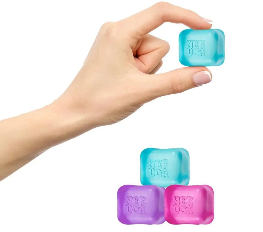 Набор кубиков-антистресс Needoh Nice Ice Baby, 4 шт., Суперпрочные, Сжимаемые, Сенсорные игрушки, Нетоксичные, Игрушки для сжатия для СДВГ и Подарок