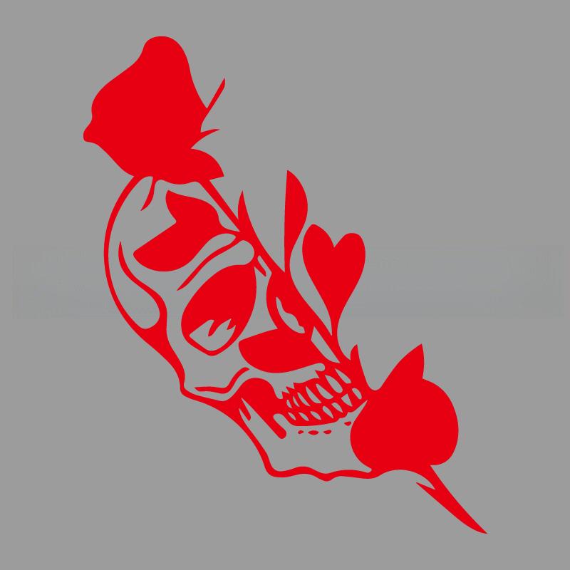 Half Skull Rose Creativeandfunny Stickers For Cartoon Fansandloverhigh Quality For Car Trucks Motorcycles Andlaptops
