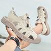 Fashion Casual Stylish Male Sandals 2025 New Beach Shoes Anti-collision Toe Summer Men's Flats Outdoors Driving Shoes Quick Dry Sandals