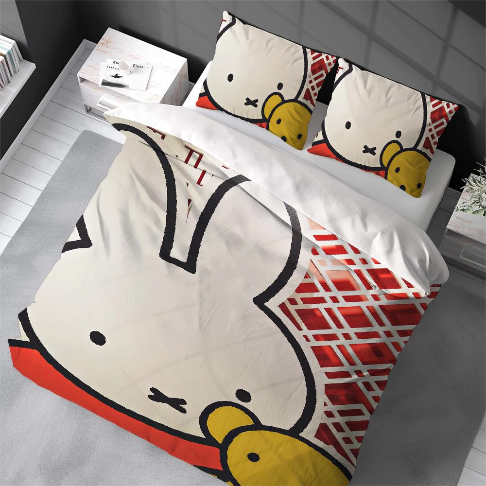 M-MiffyS Cute Duvet Cover Set Home Style Bedding Soft Laundry Cotton Bed 3 Piece Set Student Dormitory Gift