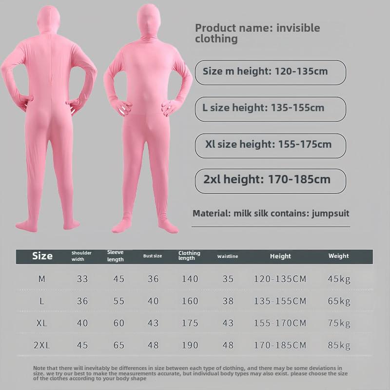 Men's Solid Color Black Invisible Halloween Jumpsuit (Available for Kids)