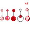 5Pcs/Lot Sexy Stainless Steel Belly Button Rings Set Zircon Soft Ceramic Umbilic