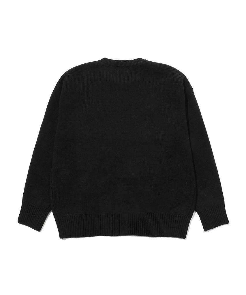BEENTRILL NEWYORK Hashtag Basic Round Oversized Knit (Black)
