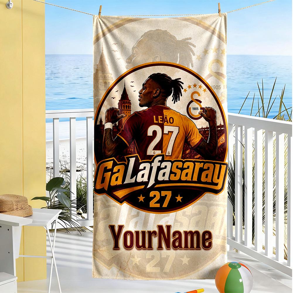 Galatasaray Customize Your Name Beach Towel Quickdry Soft Microfiber Suitable For Swimming Gym Camping Yoga Vacation