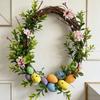 Прочные Пластиковые Пенопластовые Пасхальные Яйца Искусственный Венок для Весеннего Цветочного Декора Для Помещений и Улицы Устойчивый к Выцветанию Долгое Время