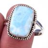 Natural Republic Ларимар Драгоценный камень Ручной работы Кольцо из стерлингового серебра 925 пробы Размер 10 b6P94