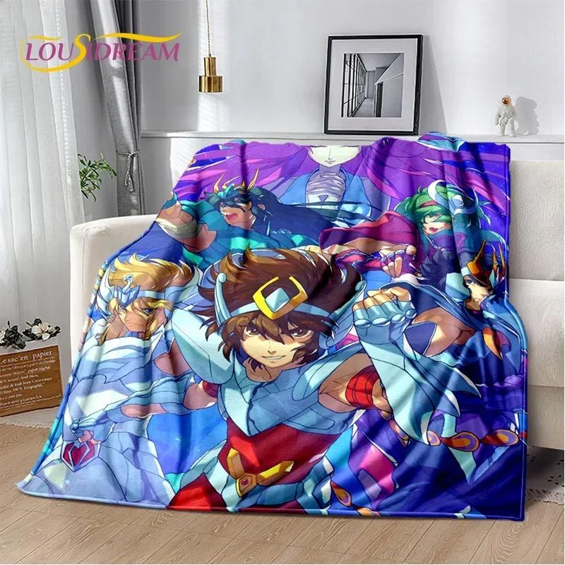 Мягкое фланелевое одеяло из мультфильма Saint Seiya 3D Retro для кроватей, диванов, пикников, пледов для отдыха на свежем воздухе, подарков