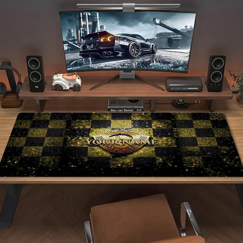 Dynamo Dresden Коврик для мыши с индивидуальным именем Большого размера Большая подушка для игрового стола Нескользящий Коврик для ноутбука и планшета XXL Коврик для мини-ПК с заблокированным краем