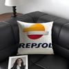 RRepsol Logo Cushion Cover Natural Linen Organic Fabric DoubleSided Printing Sofa Home Decor Gift Pillow Case