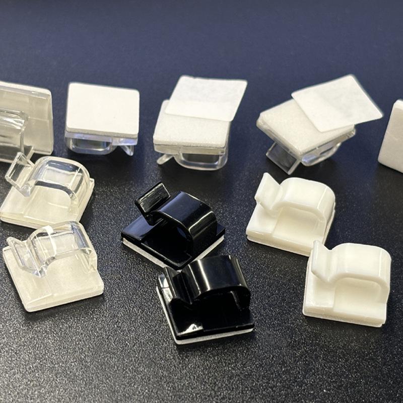 Self-Adhesive Cable Clip Holder - Plastic Wire Mount & Organizer